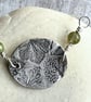Botanical silver pendant with leaf design. - Image 2