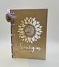 Personalised Wooden Thank You Card, Sunflower Keepsake Gift