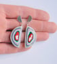 Kenworth fordite earrings - semi circular drops with posts - Image 2