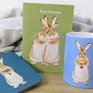 Valentine gift set Mug Coaster Card Hare Bunny