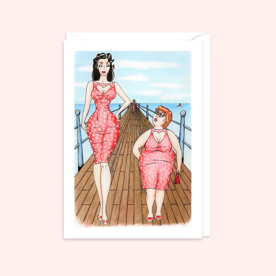 Seaside Postcard Greetings Card: Traditional Pier on the Beach (806)