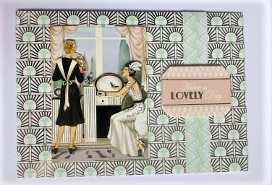 Have a Lovely Day Card - art deco