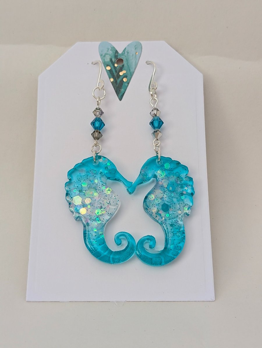 Sea Horse Shaped Resin Earrings