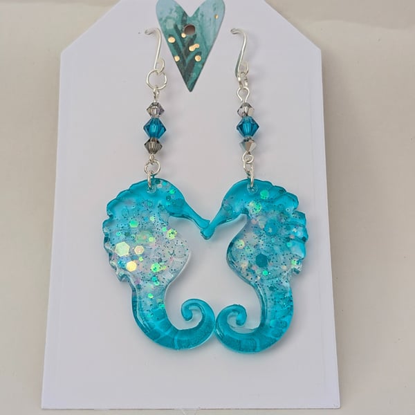Sea Horse Shaped Resin Earrings