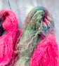 130g Hand Dyed Mohair Angora Boucle Yarn, Neon Pink Yarn Felting Knitting 136 - Image 8