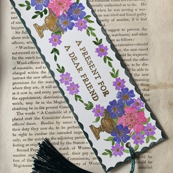 A Present For A Dear Friend Handmade Bookmark