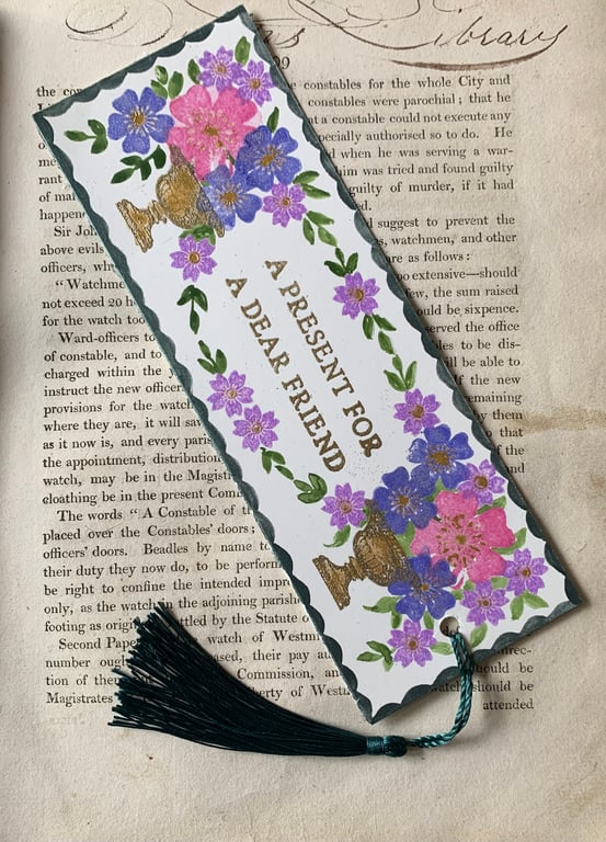 A Present For A Dear Friend Handmade Bookmark
