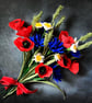 Paper Cornflower and Poppy Wildflower Bouquet - Image 6