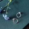 Large Sterling Silver Hammered Circle Stud Earrings