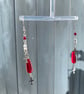 Ruth - Gothic Red & Silver Earrings  - Image 3