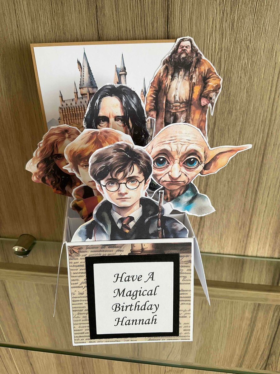 3d Pop Up Box Card Harry Potter Style Birthday Card