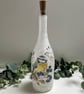 Decoupage Upcycled Glass Bottle Light - Blue Tit, Home Decor, Nature Inspired - Image 1