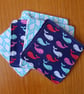 5 bamboo & cotton cleansing  pads in shades of aqua with cotton mesh washing bag - Image 7