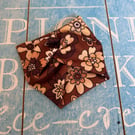 Wide fabric cuff bracelet in retro brown design