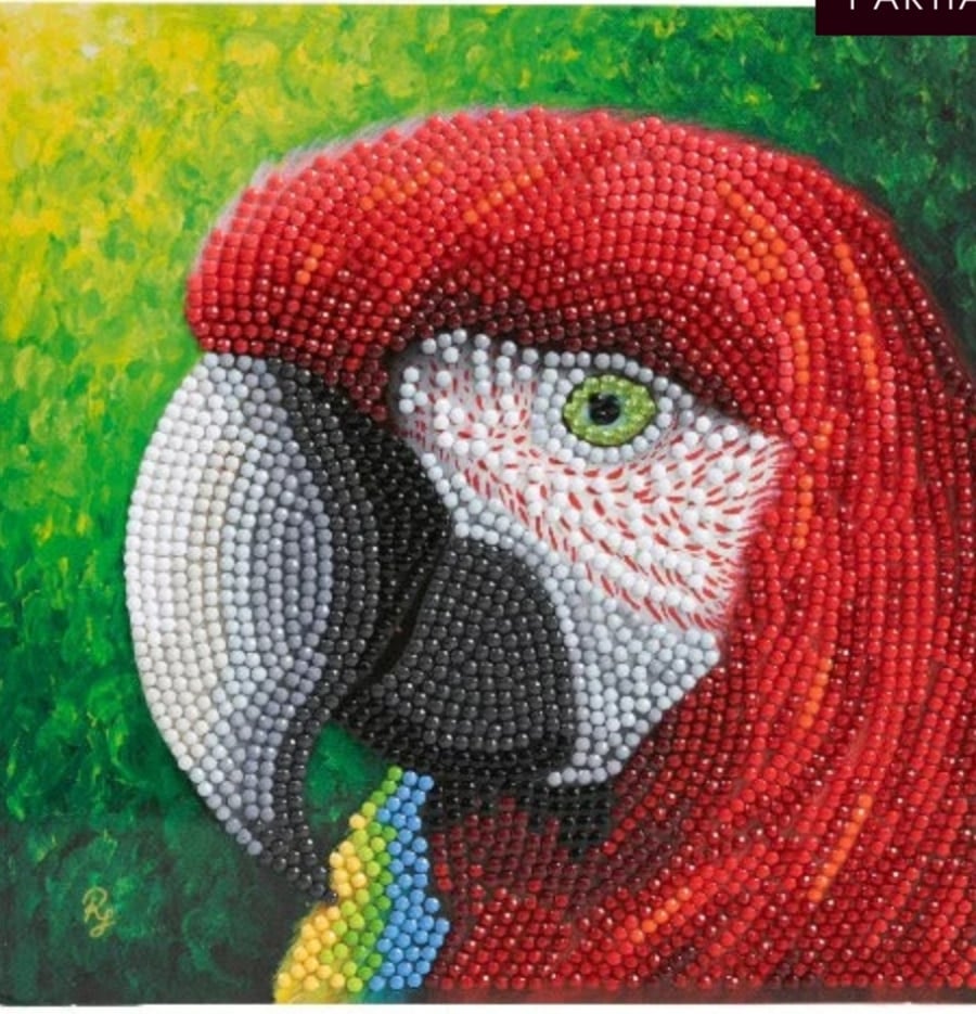 Pretty parrot card diamond painting kit