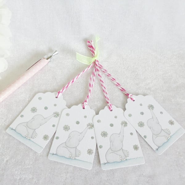 Christmas Snowflake Ellie Gift Tags - set of 4 tags