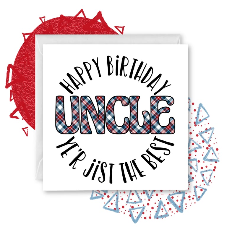 Happy Birthday Uncle Tartan Doric Greetings Card