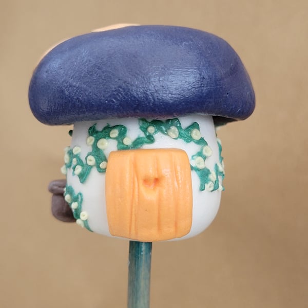 Purple mushroom Fairy home House Plant Pot Ornament - Pot Pal