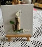 Seaglass seagull picture on an easel . Flock on the Dock 