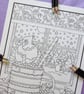 Cardinal & Robin Bird Christmas Colouring Page Printable JPG by S Godwin Studio - Image 2