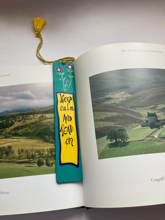 Hand painted wooden bookmark 