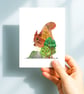 Red Squirrel, A6 giclée greetings card with recycled brown envelope - Image 2