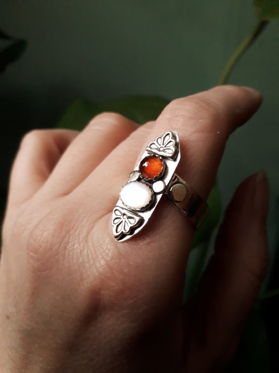 Art Deco Gemstone Ring handmade 