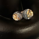 Dark Sun - Sterling Silver & 22ct Gold Keum-Boo Earrings