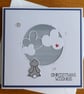 Christmas Wishes Card - Rabbit With Clouds - Stormy Blue - Image 10