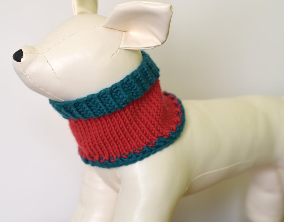 Hand Knitted Merino Wool Dog Snood - Neck Warmer for Dogs