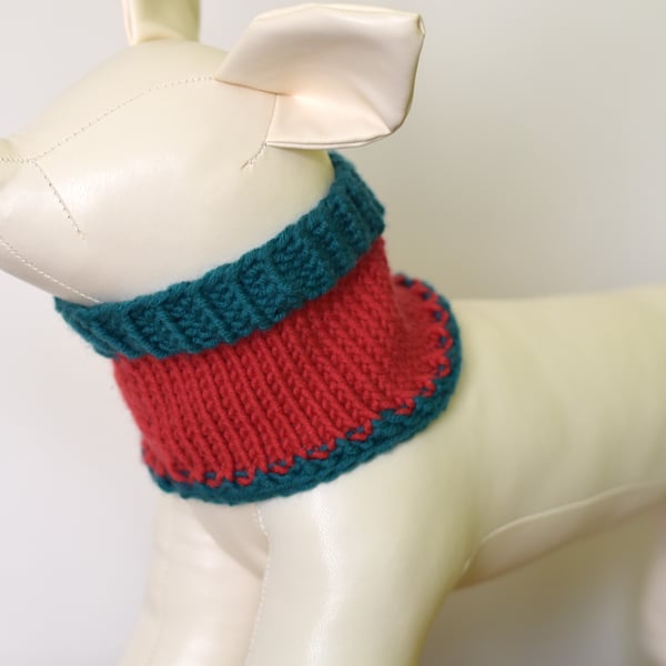 Hand Knitted Merino Wool Dog Snood - Neck Warmer for Dogs