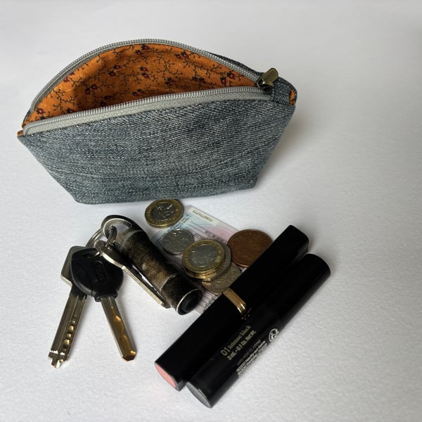 Upcycled denim coin purse