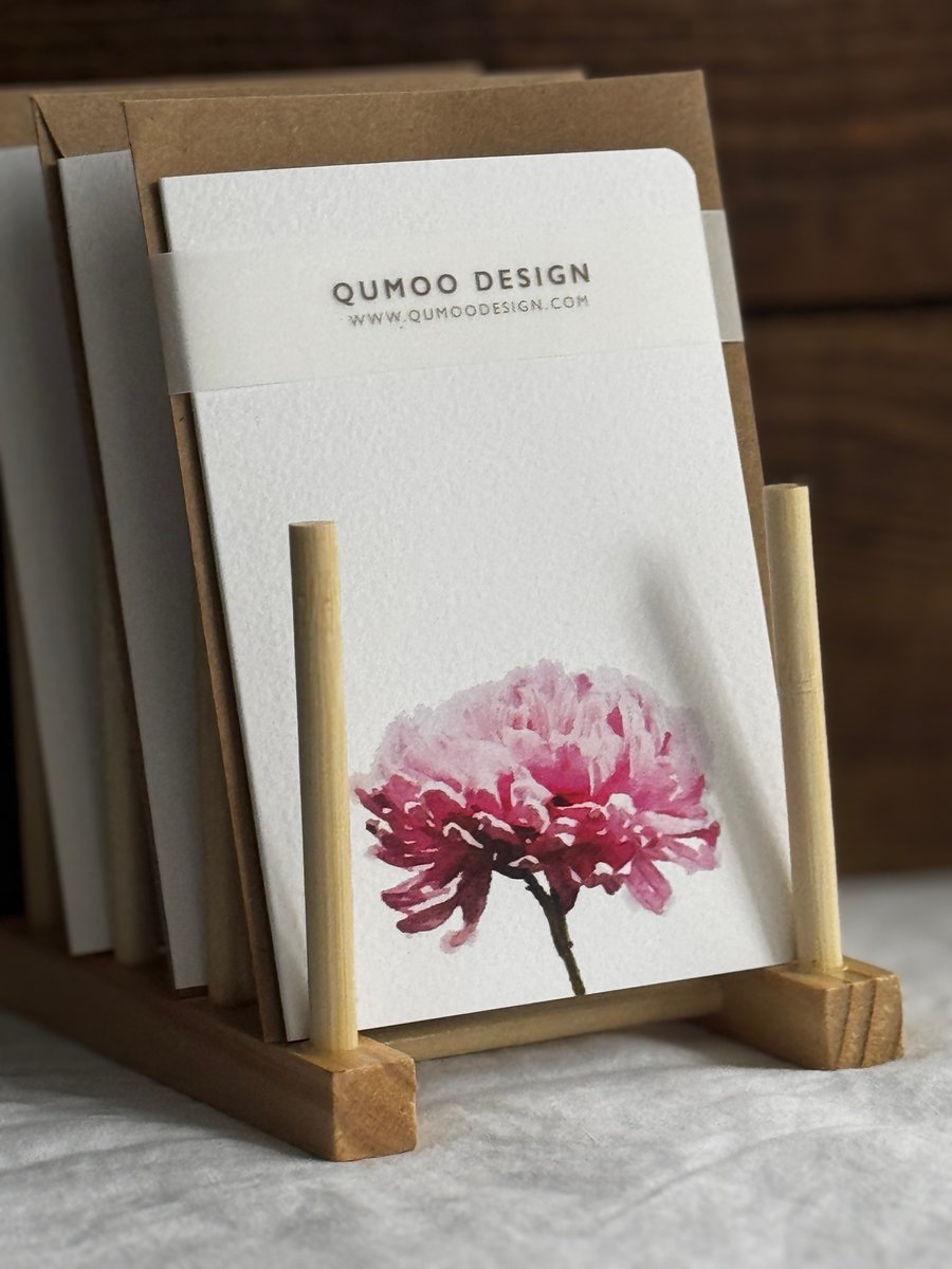 Pink Chrysanthemum flowers Greetings Card Wedding (QM 334)