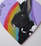 Pet Memorial Heart Personalised Painted Wooden Heart Rainbow Cat Dog Rabbit etc - Image 2