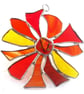 Abstract Red Hot Flower Suncatcher Stained Glass Dichroic 107 - Image 4