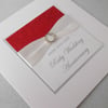 Handmade 40th ruby wedding anniversary card, modern, designer