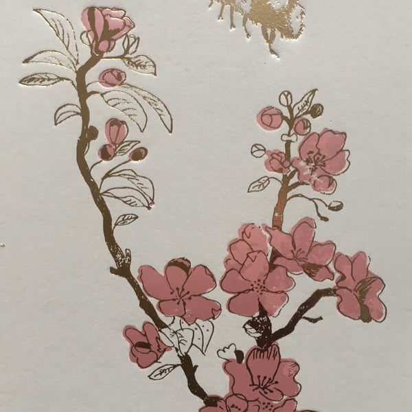 Bee and Blossom Greetings  Card