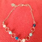 Handmade silver plated bracelet with beads.
