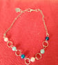 Handmade silver plated bracelet with beads. - Image 1