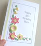Personalised 85th birthday card, with pink and lemon quilled flowers - Image 3
