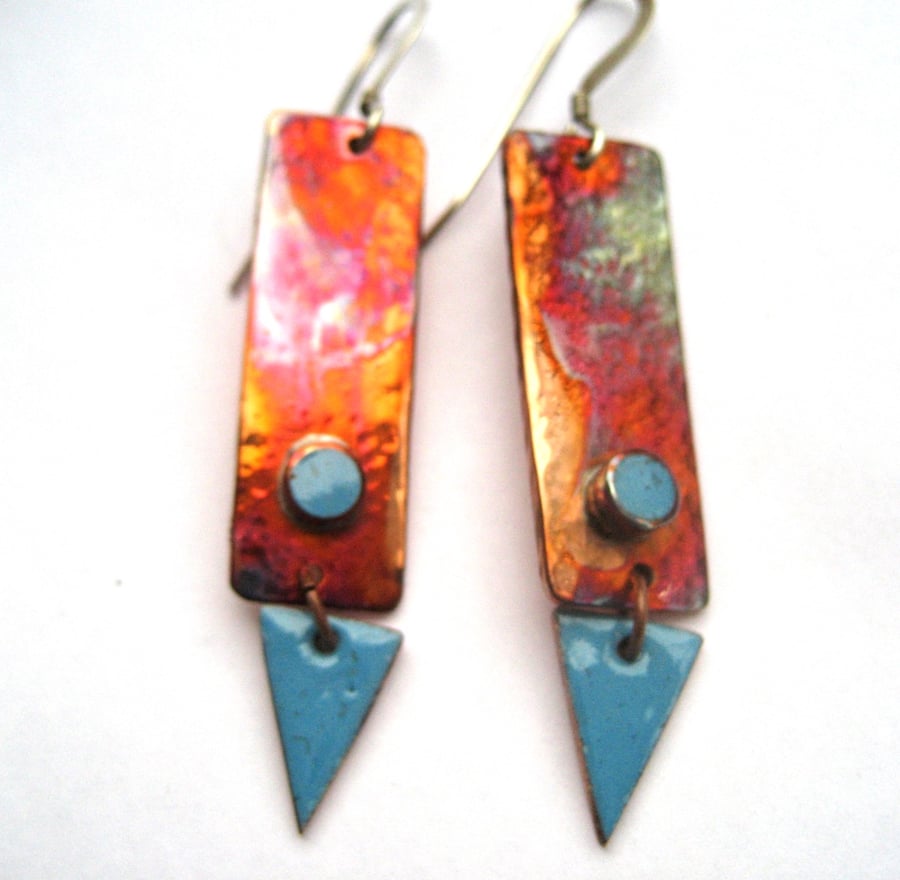 Marrakech copper enamelled earrings