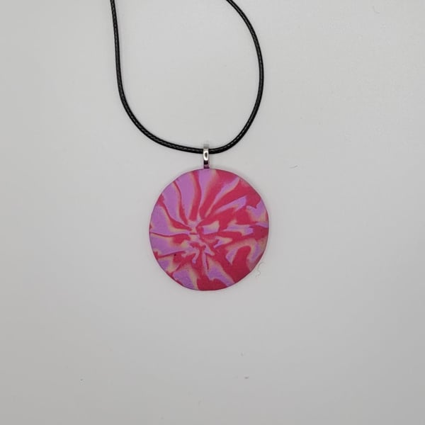 Colourful Abstract Polymer Clay Pendant Necklace, Bold Statement Artisan Jewelle