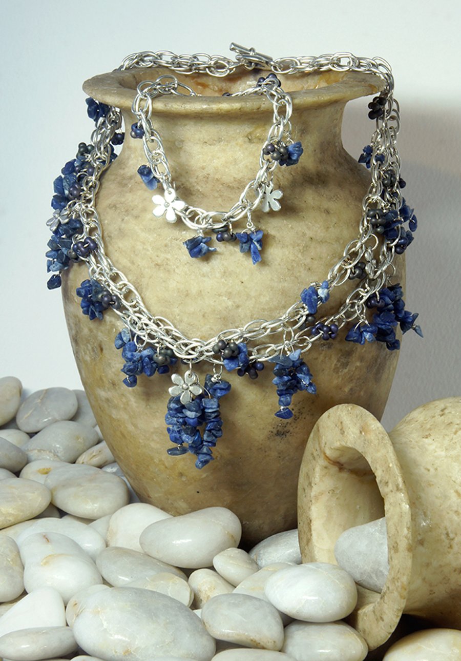 " Daisy Blues " .......Sodalite and Silver Set