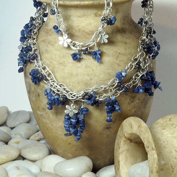 " Daisy Blues " .......Sodalite and Silver Set