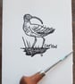 Curlew - bird lino print - Image 2