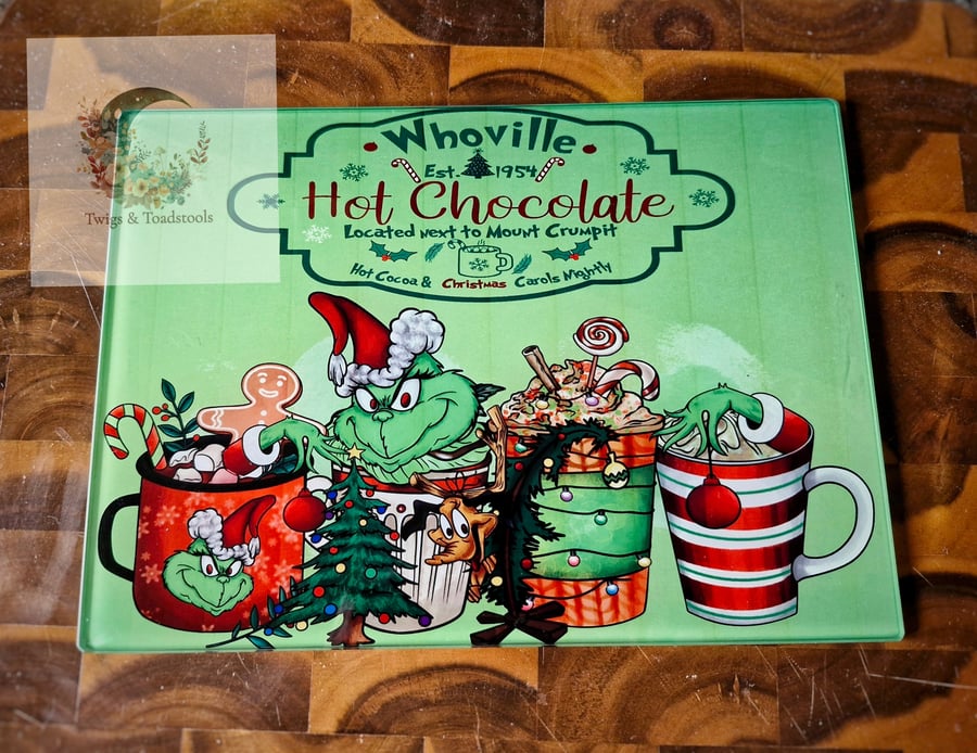 Grinchmas glass worktop saver 