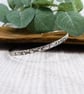 Silver Cuff - Embossed Flower Pattern with Antiqued Finish. Size Medium - Image 3