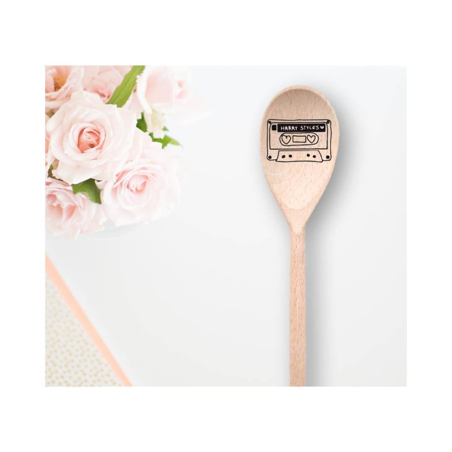 Harry Styles Mix Tape Engraved Wooden Baking Spoon Kitchen Accessories