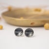 Oxidised Silver Dome Stud Earrings