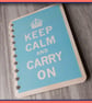 Keep Calm and Carry On poster spiral bound Notebook Blue - Image 3